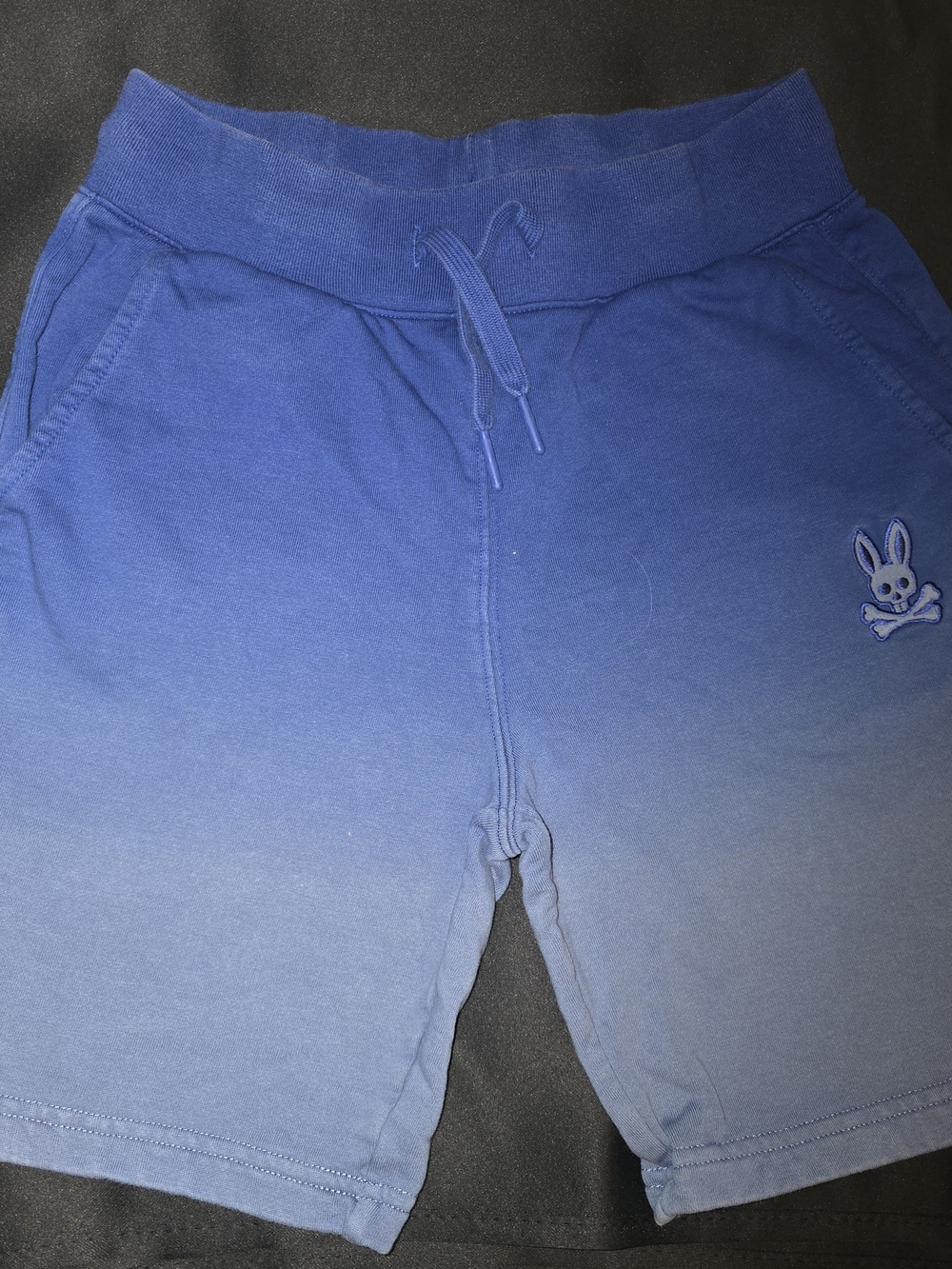Psycho Bunny Kids Blue Ombre Drawstring Cotton Shorts